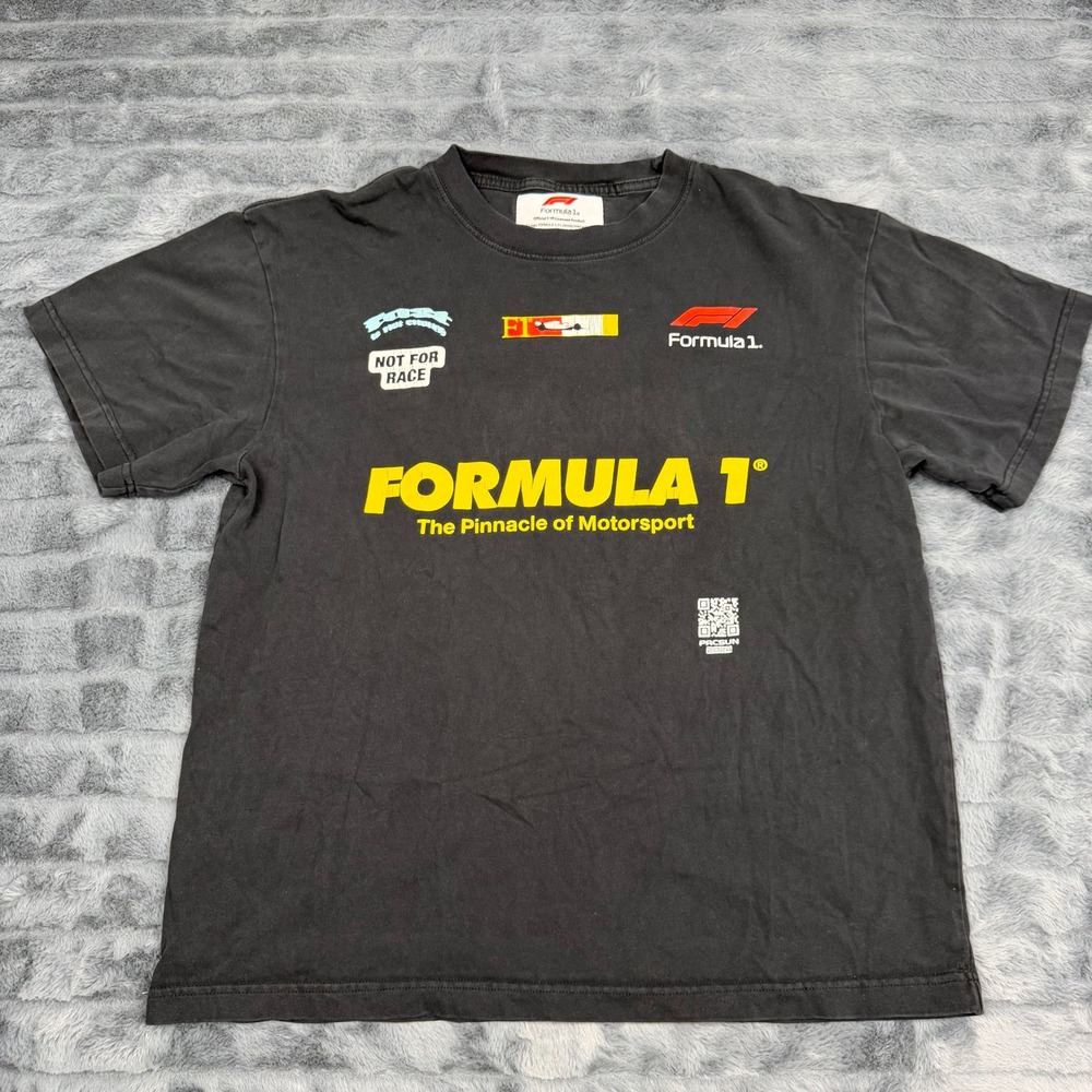 PacSun Formula 1 F1 Racing Graphic T-Shirt Mens Medium Black Fast Motorsport Tee